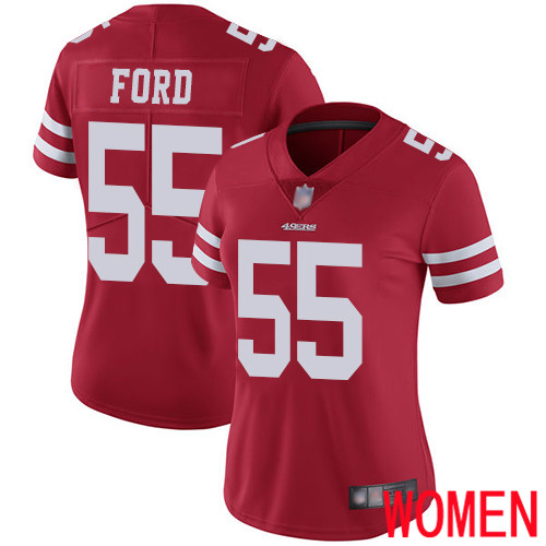 San Francisco 49ers Limited Red Women Dee Ford Home NFL Jersey #55 Vapor Untouchable